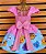 Vestido Temático Super Luxo Bichinhos Fofos Azul e Rosa - Imagem 2