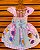 Vestido Temático Super Luxo Bichinhos Fofos Quadros - Imagem 2