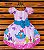 Vestido Temático Super Luxo Galinha Pintadinha Rosa L/ Azul - Imagem 5