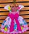 Vestido Temático Super Luxo Galinha Pintadinha Rosa - Imagem 2