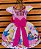 Vestido Temático Super Luxo Galinha Pintadinha Rosa Listra - Imagem 2