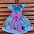 Vestido Temático Super Luxo Mundo Bita Azul - Imagem 2