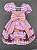 Vestido Festa Junina São João Quadrilha Caipira Xadrez Rosa Laço Rosa - Imagem 2