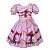 Vestido Festa Junina São João Quadrilha Caipira Xadrez Rosa Laço Rosa - Imagem 1