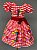 Vestido Festa Junina São João Quadrilha Caipira Xadrez Vermelho Alaranjado - Imagem 4