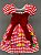 Vestido Festa Junina São João Quadrilha Caipira Xadrez Vermelho Alaranjado - Imagem 2