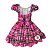 Vestido Festa Junina São João Quadrilha Caipira Xadrez Rosa e Preto - Imagem 2
