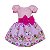 Vestido Ursinha Princesa Rosa Temático Infantil Festa Laço - Imagem 1