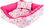 Caminha pet luxo com travesseiro e almofada dupla face, cor rosa lua - Imagem 2