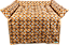 Colchonete caminha pet luxo para sofá, com zipper, cor marrom geométrico - Imagem 1