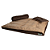 Colchonete Futon com Pillow Top Marrom com Bege - Imagem 1