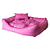 Caminha pet luxo com travesseiro e almofada dupla face Rosa Oncinha - Imagem 1