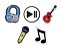 Pins / Botons para Crocs Kit Instrumentos Musicais - Imagem 1
