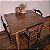 Mesa de Refeição Rústica em Madeira, 4 lugares, MG - 96x109cm (L x C) - Imagem 2