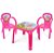 Mesa Mesinha Infantil Rosa Princesa Com 2 Cadeiras Plástica - Imagem 1