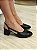 Scarpin bicolor preto salto bloco - Imagem 1