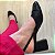 Scarpin bicolor preto salto bloco - Imagem 4