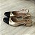 Scarpin slingback salto bloco metalizado dourado - Imagem 2
