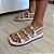 Sandália Flatform Giovana com esferas branca - Imagem 1
