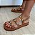 Sandália Flatform Giovana com esferas amêndoa - Imagem 2