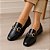 Mocassim Karine preto com corrente dourada - Imagem 1