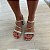 Sandália salto bloco Wendy tiras em strass off white - Imagem 4