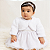 Vestido Bebê Batizado bordado perolas Bolero Pelo 064 - Imagem 1