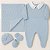 Saída Maternidade Masculina Trico Azul 5 Pçs Bebê Tricot 203 - Imagem 1
