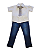 Conjunto Bebê Masculino Camisa Gravata e Calça Jeans Strech - Imagem 2