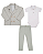Conjunto Bebê Batizado Body, Calça Casaco Paraiso 19339 367 - Imagem 3