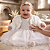 Vestido Batizado Bebê Tule Pérolas e Bolero em Pelo 77 - Imagem 1
