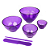 Kit com 4 Cubetas e 2 Espatulas - Lilas - Estek - Imagem 1