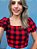 BLUSA CROPPED BRUNA XADREZ - Imagem 1