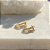 Trio de brincos riviera com zircônia branca em banho de ouro 18k - Imagem 1