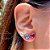 Brinco ear cuff banhado a ouro 18k com cristais e zircônias nas mesmas cores das pedras - Imagem 2