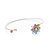 Bracelete em prata 925 com flor cristal peridoto e cristal topázio azul - Imagem 1