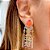 Brinco fusion podange e cristal london blue em banho de ouro 18k - Imagem 2