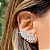 Brinco ear cuff asas cravejado de zircônias brancas banho em prata - Imagem 2