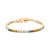 Pulseira riviera cristal citrino cristal peridoto turmalina rosa em banho de ouro 18k - Imagem 1