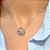 Colar flor com cristal peridoto em  prata 925 - Imagem 2