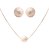 Conjunto esfera colar e brincos em banho de ouro 18k - Imagem 1