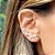 Brinco ear cuff gotas de zircônias brancas em banho de prata nano silver - Imagem 2