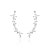 Brinco ear cuff gotas de zircônias brancas em banho de prata nano silver - Imagem 1