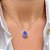 Colar em prata 925 com fusion tanzanita e gota cravejada - Imagem 2