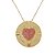 Colar banhado em ouro 18k com pingente medalha coração cravejado de zircônias - Imagem 1