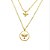 Colar duplo em banho de ouro 18k com pingente e medalha divino espirito santo - Imagem 1