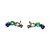 Brinco ear cuff banhado em ródio negro com zircônias coloridas - Imagem 1