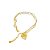 Pulseira duas correntes em banho de ouro 18k com corações em pérola e coração pai nosso com zircônia - Imagem 1