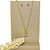 Conjunto em banho de ouro 18k colar e brincos com gota de cristal rosa - Imagem 3