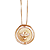Colar banhado em ouro rose medalha giratória divino espirito santo com detalhes de zircônias - Imagem 1
